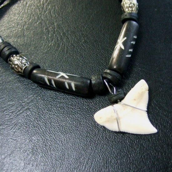 本物のサメの歯ネックレス - 20033etk