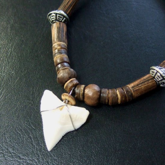 2.5cm メジロザメ 本物のサメの歯ネックレス - 20034etk