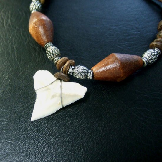 本物のサメの歯ネックレス - 20039etk