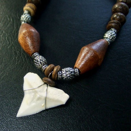 本物のサメの歯ネックレス - 20039etk
