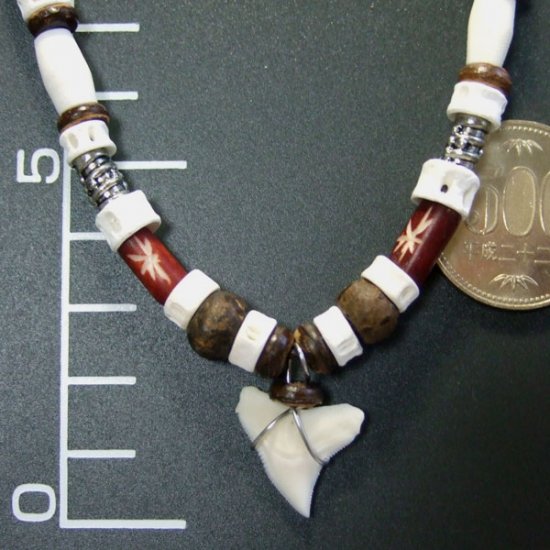 本物のサメの歯ネックレス - 20042etk