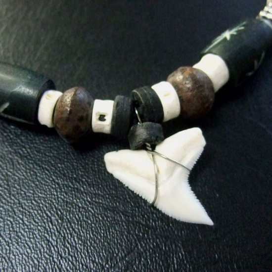 本物のサメの歯ネックレス - 20046etk