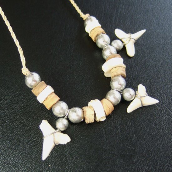 本物のサメの歯ネックレス - 20061esw