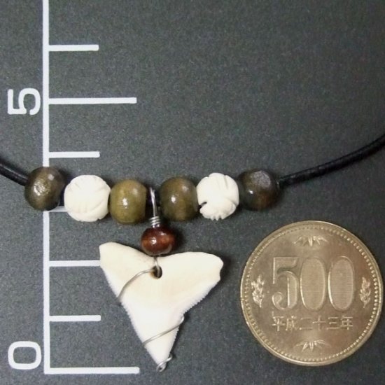 メジロザメ サメの歯チョーカー（約2.4cm） - 20087zhb