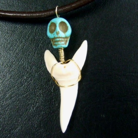 【表示現品】大サイズ アオザメの歯（約4.1cm）ペンダント - 20120zhb