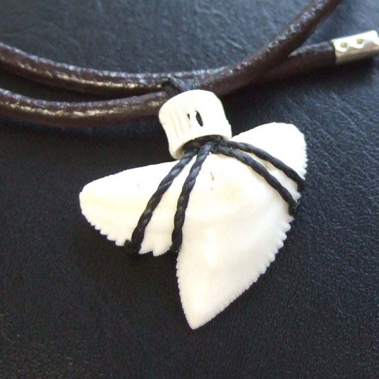 【表示現品】」イタチザメ（タイガーシャーク）の歯チョーカー 2.8 cm - 20372zhb