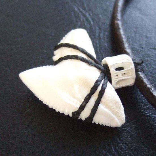 【表示現品】」イタチザメ（タイガーシャーク）の歯チョーカー 2.8 cm - 20372zhb