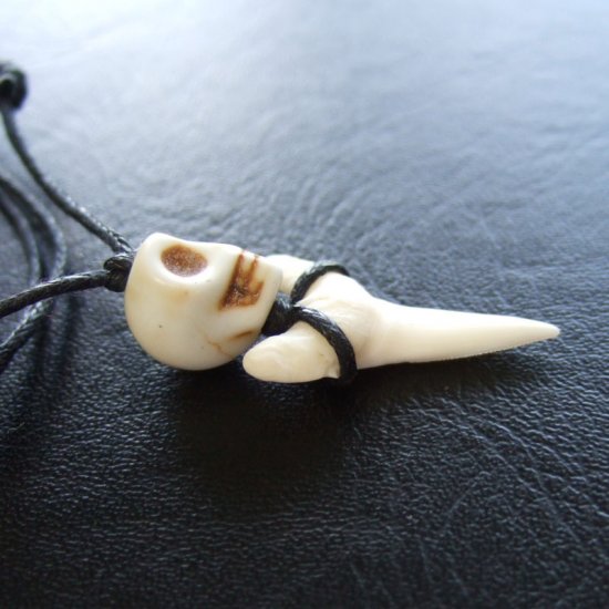 メジロザメの歯 サメの歯ネックレス（約2.3cm） - 20406zhb