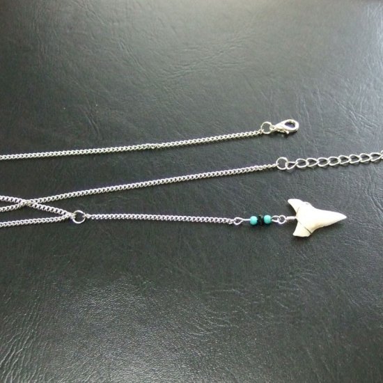 ブル・シャーク（オオメジロザメ）の歯 チェーンネックレス - 20724zhc