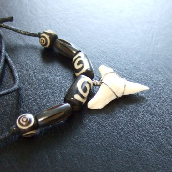 【表示現品】オオメジロザメの歯（下あご）ネックレス - 20753zhb