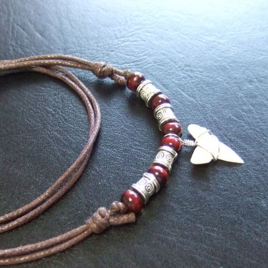 【表示現品】アオザメの歯ネックレス - 20754zhb