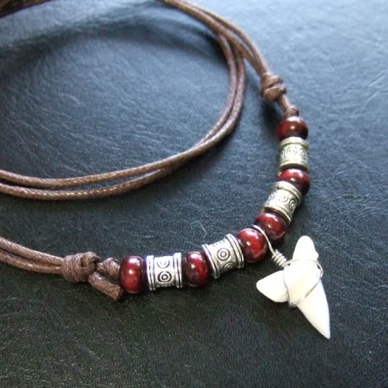 【表示現品】アオザメの歯ネックレス - 20754zhb