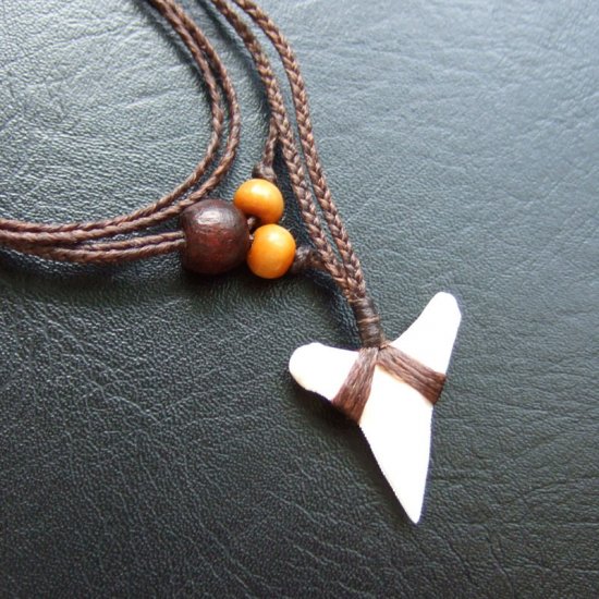 【表示現品】本物のサメの歯（ブル・シャーク）ネックレス - 20773zhb