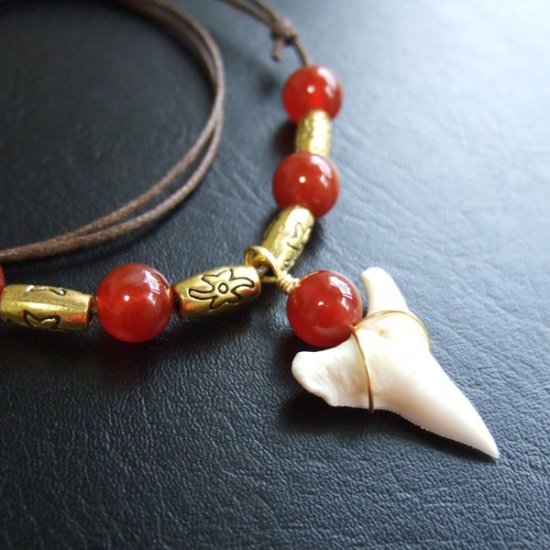 2.5cm メジロザメの歯ネックレス - 20869zhb