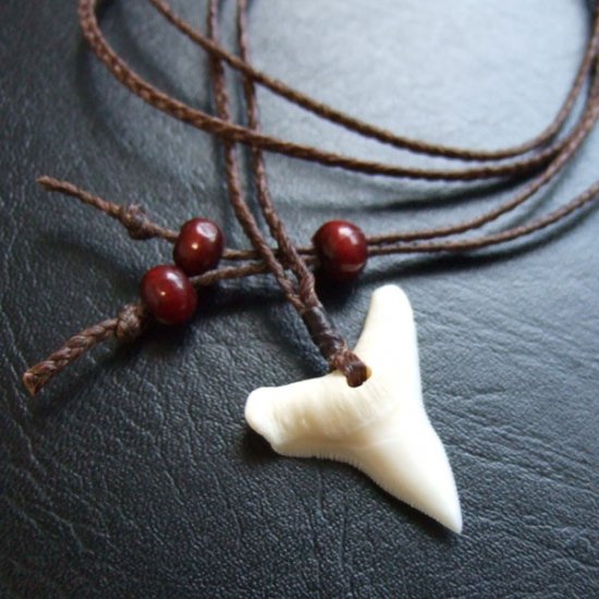 【表示現品】2.6.cm 大型オオメジロザメの歯ペンダント - 20888zhb