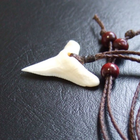 【表示現品】2.6.cm 大型オオメジロザメの歯ペンダント - 20888zhb