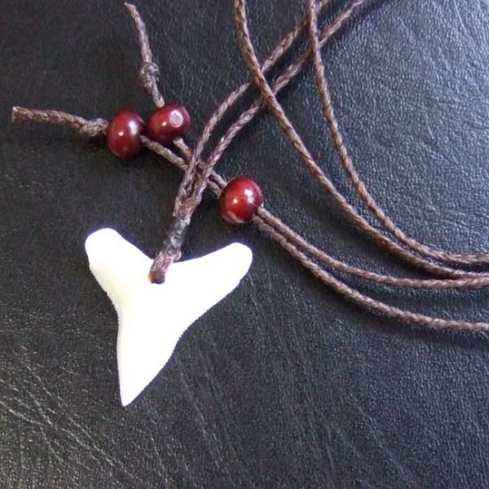 【表示現品】2.6.cm 大型オオメジロザメの歯ペンダント - 20888zhb