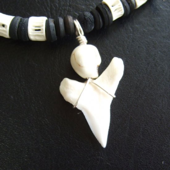 【表示現品】オオメジロザメの歯（下あご）ネックレス - 20899zhb