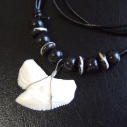 【レアもの現品】」イタチザメ（タイガーシャーク）の歯ペンダント 2.8 cm - 21107zhb