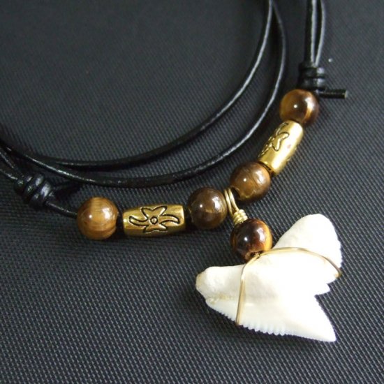 【表示現品】」イタチザメ（タイガーシャーク）の歯ネックレス 2.2 cm - 21125zhb