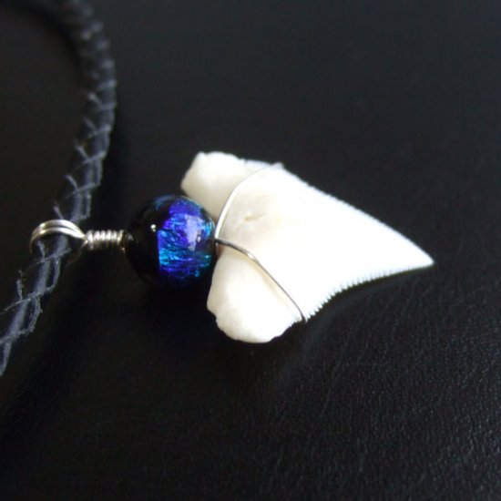 【表示現品】メジロザメの歯 ほたる玉ペンダントトップ - 21171zhb