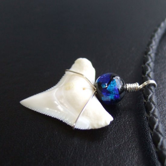 【表示現品】メジロザメの歯 ほたる玉ペンダントトップ - 21171zhb