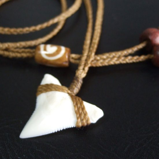 【表示現品】2.5.cm 大型オオメジロザメの歯ペンダント - 21180zhb