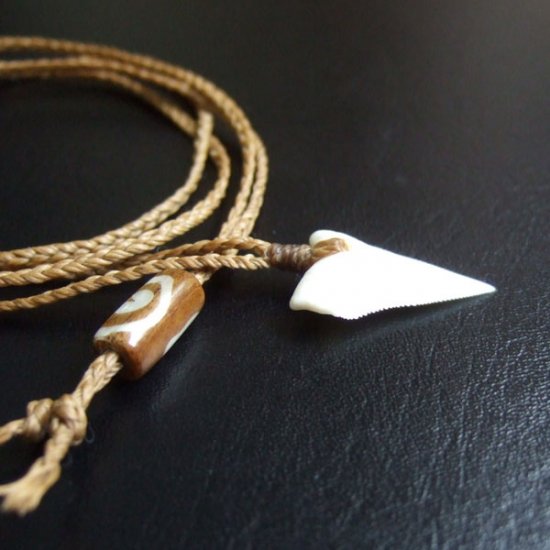 【表示現品】2.1.cm オオメジロザメの上あごの歯ペンダント - 21186zhb