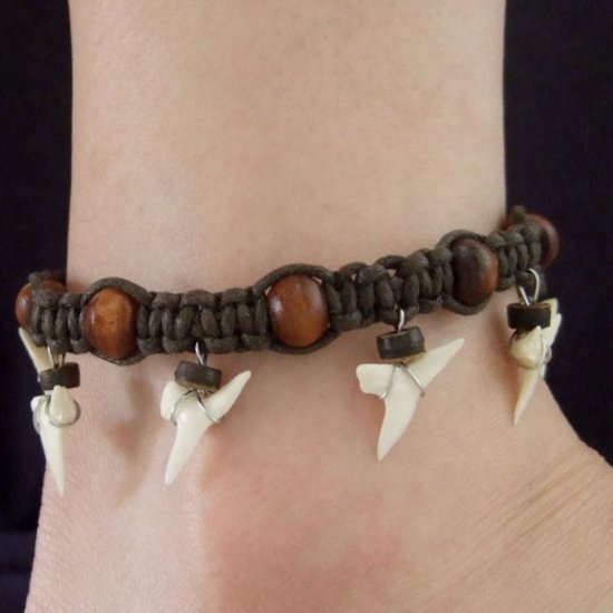 本物のサメの歯アンクレット - 27007esw