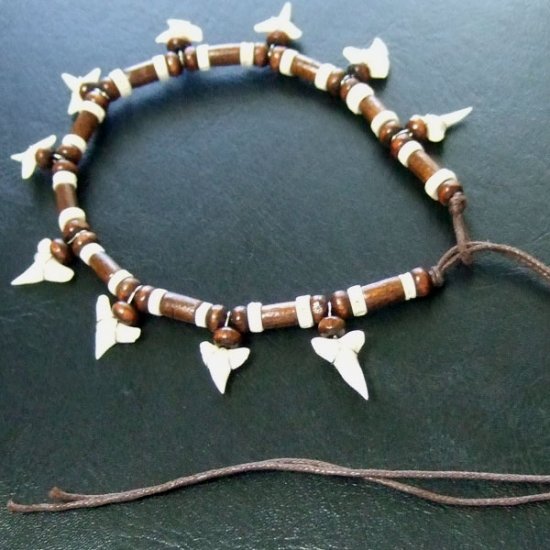 本物のサメの歯アンクレット - 27035ehk