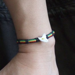 本物のサメの歯コード編みブレスレット - 27045etk