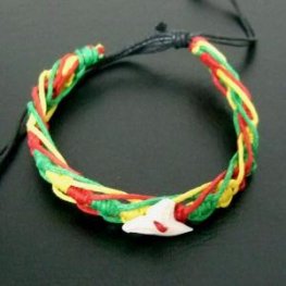 本物のサメの歯コード編みブレスレット - 27047etk