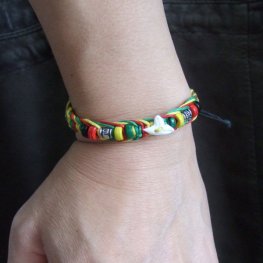 本物のサメの歯コード編みブレスレット - 27049etk