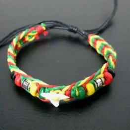 本物のサメの歯コード編みブレスレット - 27049etk