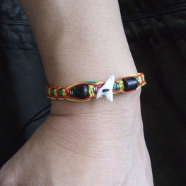 本物のサメの歯コード編みブレスレット - 27050etk