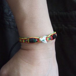 本物のサメの歯コード編みブレスレット - 27054etk