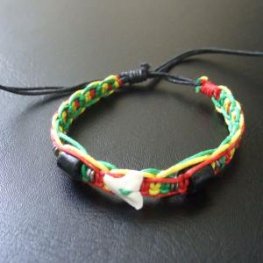 本物のサメの歯コード編みブレスレット - 27054etk