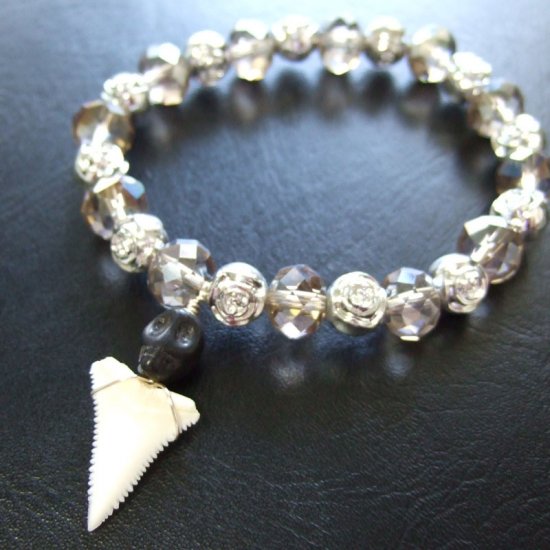 【訳あり】ホオジロザメのサメの歯ブレスレット - 27099zhc