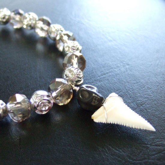 【訳あり】ホオジロザメのサメの歯ブレスレット - 27099zhc