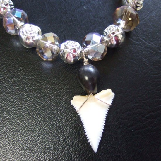 【訳あり】ホオジロザメのサメの歯ブレスレット - 27099zhc