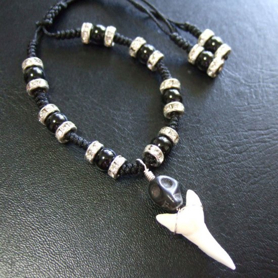本物のサメの歯（マコシャーク）ブレスレット - 27101zhc