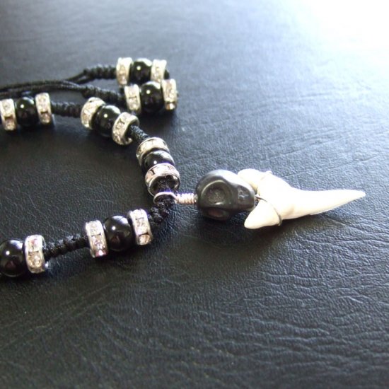 本物のサメの歯（マコシャーク）ブレスレット - 27101zhc