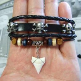 オーシャニック・ホワイトチップ サメの歯 ブレスレット - 27105zhc オーシャニック・ホワイトチップ サメの歯 ブレスレット - 27105zhc