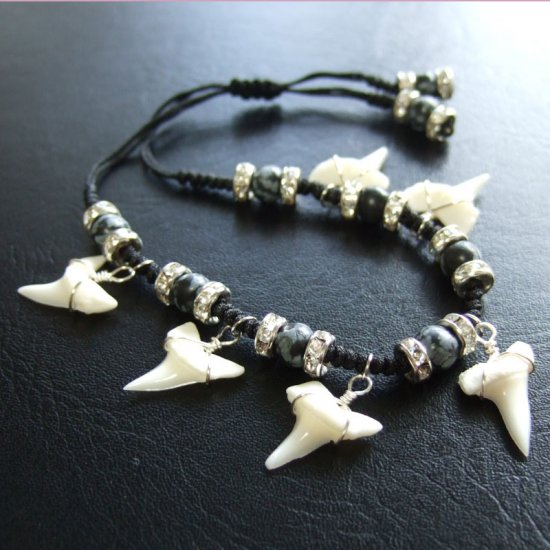 本物のサメの歯（アオザメ）ブレスレット - 27111zhb