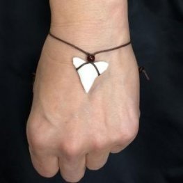 メジロザメ サメの歯コードブレスレット（上あご大） - 27150zhb