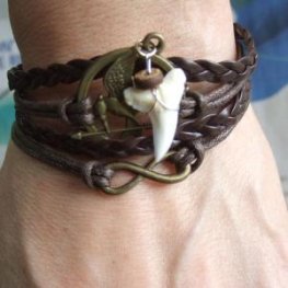 【表示現品】ヨシキリザメの歯 サメの歯 ブレスレット - 27208zhb 【表示現品】ヨシキリザメの歯 サメの歯 ブレスレット - 27208zhb