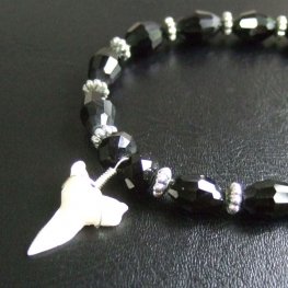 【表示現品】メジロザメの歯　ビーズ ブレスレット - 27211zhb