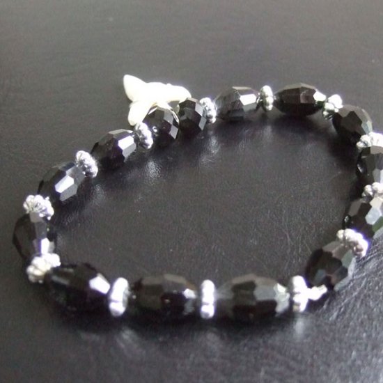 【表示現品】メジロザメの歯　ビーズ ブレスレット - 27211zhb