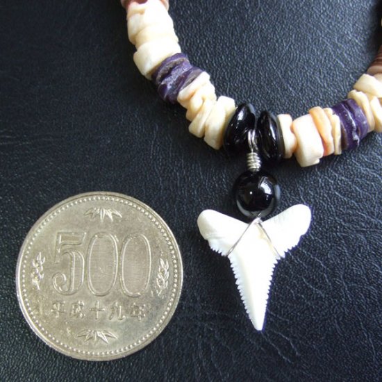 【表示現品】ホオジロザメの歯　ビーズブレスレット - GWN-10027