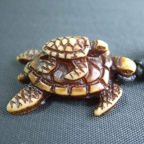 型抜きボーンカービングペンダント【海がめ】 - 14080zhc